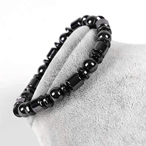 ZAJIWF Pulsera para Mujer, Cuidado del Cuerpo Blackstone Pulsera Magnética Pulsera Magnética para Bajar De Peso Saludable (Negro)