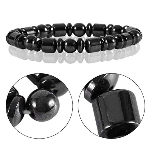 ZAJIWF Pulsera para Mujer, Cuidado del Cuerpo Blackstone Pulsera Magnética Pulsera Magnética para Bajar De Peso Saludable (Negro)