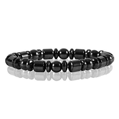 ZAJIWF Pulsera para Mujer, Cuidado del Cuerpo Blackstone Pulsera Magnética Pulsera Magnética para Bajar De Peso Saludable (Negro)