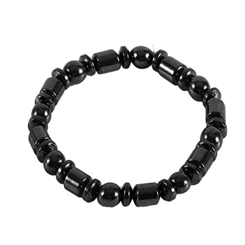 ZAJIWF Pulsera para Mujer, Cuidado del Cuerpo Blackstone Pulsera Magnética Pulsera Magnética para Bajar De Peso Saludable (Negro)