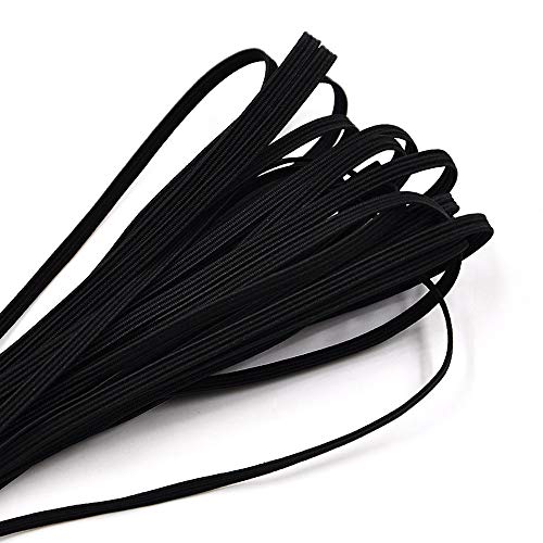 ZAKASA Negro Cuerda Elastica 3mm, 10Metros Cintas elásticas para Costura Manualidades Diy Ropa