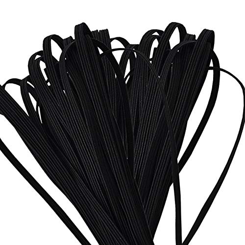 ZAKASA Negro Cuerda Elastica 3mm, 10Metros Cintas elásticas para Costura Manualidades Diy Ropa