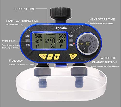 ZALE - Aspersor de agua para jardinería, aspersor electrónico digital, válvula solenoide de jardín, control de riego para césped y jardín ZALE - Aspersor de agua para jardinería, aspersor electrónico digital, válvula solenoide de jardín, control de riego para césped y jardín