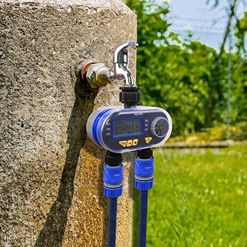 ZALE - Aspersor de agua para jardinería, aspersor electrónico digital, válvula solenoide de jardín, control de riego para césped y jardín