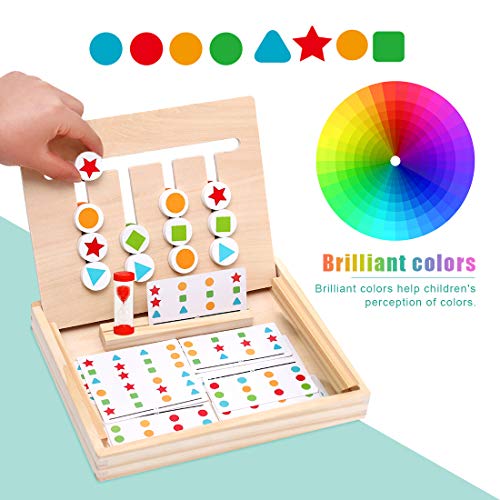 Zaloife Juguetes Montessori de Madera Puzzles de Color Tablero con Tarjetas de Patrón y Disco, Juego Educativos Niños, Juego de Regalo de Cumpleaños Rompecabezas para Niños 3 4 5 Años Zaloife Juguetes Montessori de Madera Puzzles de Color Tablero con Tarjetas de Patrón y Disco, Juego Educativos Niños, Juego de Regalo de Cumpleaños Rompecabezas para Niños 3 4 5 Años