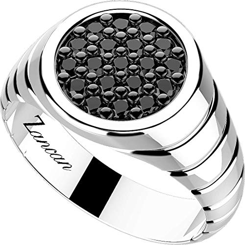 Zancan EXA174 Anillo de plata 925 para hombre, modelo Cosmopolitan, anillo para hombre de plata talla 21, anillo para hombre de plata 925, joya de hombre, diámetro 1,95 cm