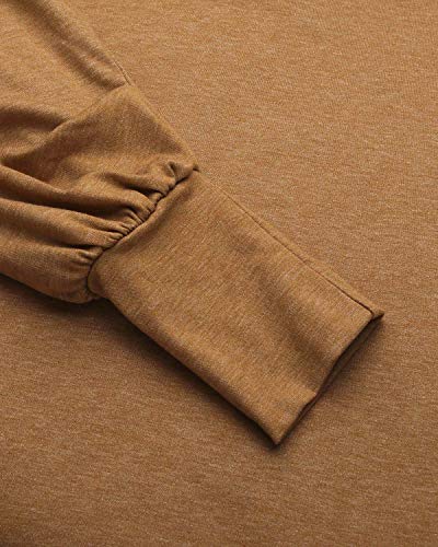 ZANZEA Mujer Jersey de Punto Largos Cuello V Manga Larga Otoño Vestidos Sudadera Casual Tallas Grandes Suéter Suelta 01-Marrón M