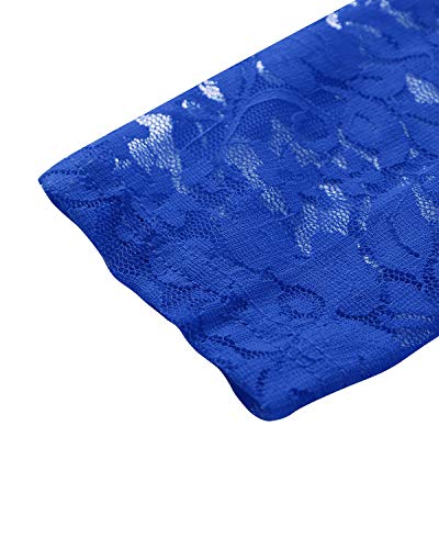 ZANZEA Vestido de Fiesta Encaje Manga Larga Mujer Tallas Grandes Vestidos Plisados Vestido de Cóctel de Noche Cortos 00-Azul+Larga M ZANZEA Vestido de Fiesta Encaje Manga Larga Mujer Tallas Grandes Vestidos Plisados Vestido de Cóctel de Noche Cortos 00-Azul+Larga M