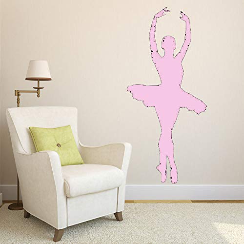 Zaosan Elegante Bailarina Tema Pegatinas de Pared Ballet Moderno Arte Mural Sala Moda Pared Molde Rosa 114x258cm