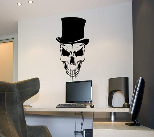 zaosan Etiqueta de la Pared Especial Skull Sugar Head con Tapa Hatl calcomanía de Vinilo Etiqueta de la decoración del hogar Sala de Estar Murales de Sugar Skull Etiqueta de la paredcm 87x53cm