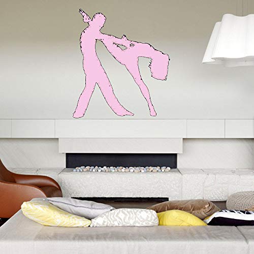 Zaosan Pegatina de Vinilo de Pared Dormitorio Pareja Danza calcomanía de Pared Elegante Bailarina Arte Pegatina decoración de la habitación del hogar   114x128 cm