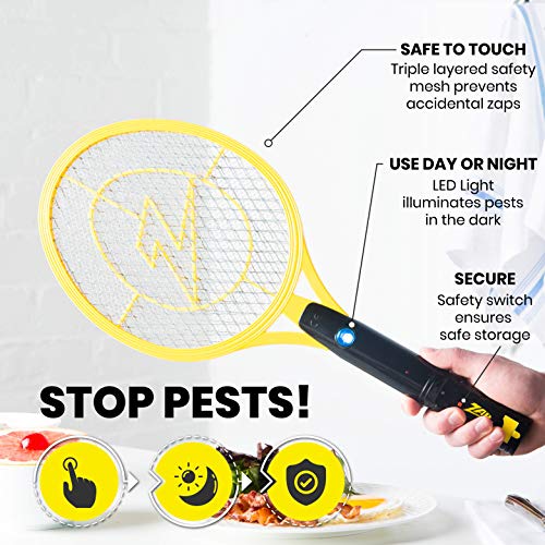 ZAP IT! Bug Zapper - Mosquito Recargable, Fly Swatter/Killer y Raqueta Bug Zapper - Carga USB de 4.000 voltios, luz LED súper Brillante para Zap in The Dark (Twin Mini) ZAP IT! Bug Zapper - Mosquito Recargable, Fly Swatter/Killer y Raqueta Bug Zapper - Carga USB de 4.000 voltios, luz LED súper Brillante para Zap in The Dark (Twin Mini)