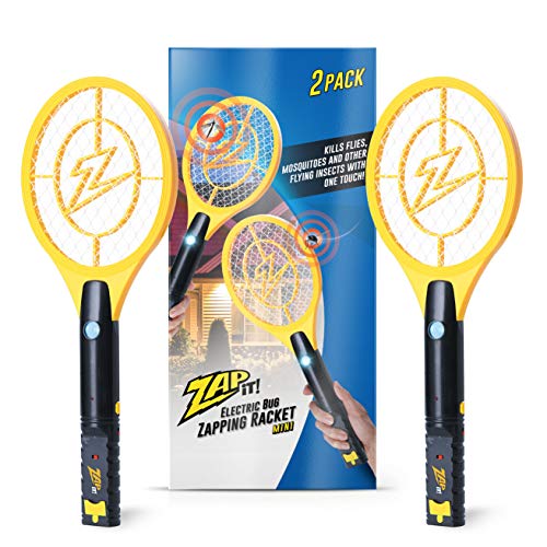 ZAP IT! Bug Zapper - Mosquito Recargable, Fly Swatter/Killer y Raqueta Bug Zapper - Carga USB de 4.000 voltios, luz LED súper Brillante para Zap in The Dark (Twin Mini)