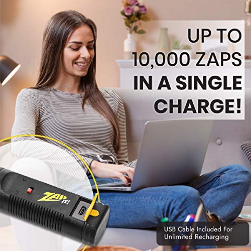 ZAP IT!! Exterminador eléctrico de insectos - Raqueta eléctrica exterminadora de insectos, matamoscas y matamosquitos - Carga USB de 4000 voltios, Luz LED superbrillante para golpear en la oscuridad ZAP IT!! Exterminador eléctrico de insectos - Raqueta eléctrica exterminadora de insectos, matamoscas y matamosquitos - Carga USB de 4000 voltios, Luz LED superbrillante para golpear en la oscuridad