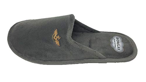 Zapatilla de Estar por casa/Biorelax/Hombre/Mod. Gris Liso/Empeine Suapel/Suela de Goma Antideslizante/Cámara de Aire/Talla 43