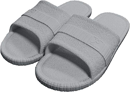 Zapatillas Antideslizantes Antideslizantes para Mujeres y Hombres Baño de Uso en el Interior Sandalia Suela de Espuma Suave Zapatos para Piscinas Inicio de Diapositivas (42/43EU, Grey)