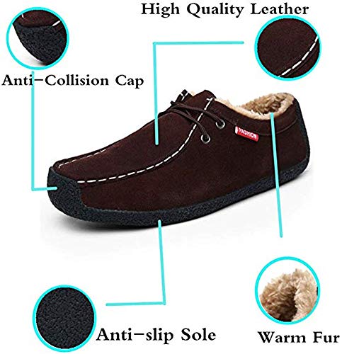 Zapatillas Casa de Hombre Invierno Suela Pantuflas Antideslizante Interior Cálido Felpa Forro Lana 44/45 EU Azul,27.5 CM del talón a la Punta