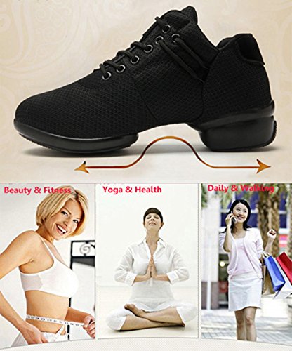 Zapatillas de Baile Deportivos Danza Jazz Elegante para Mujeres Zapatos Suela Blanda Lace up Negro Rosado Rojo Blanco Negro 39 Zapatillas de Baile Deportivos Danza Jazz Elegante para Mujeres Zapatos Suela Blanda Lace up Negro Rosado Rojo Blanco Negro 39