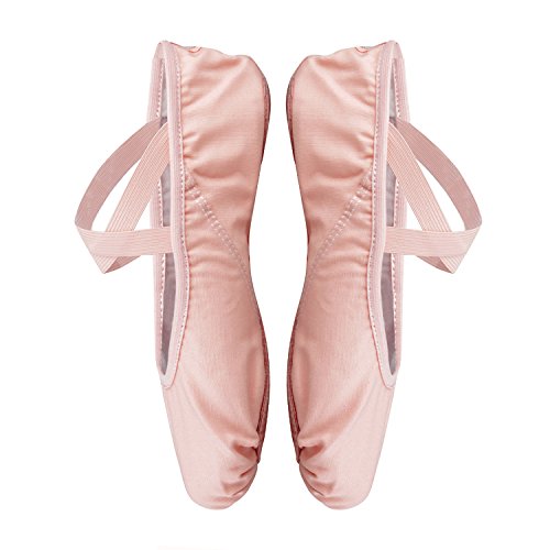 Zapatillas de Ballet Canvas Dance Zapatos Split Único Rosa 26