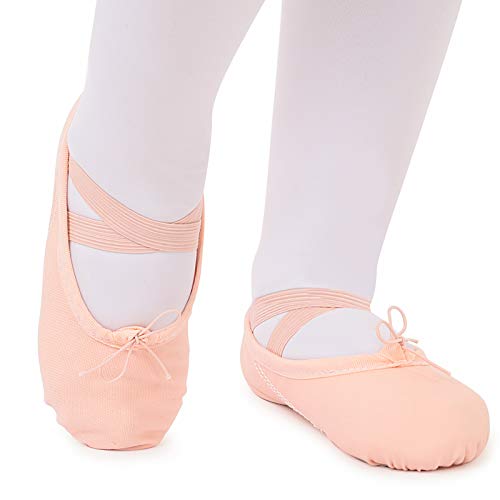 Zapatillas de Ballet Danza Canvas para Niña y Mujer Calzado de Danza Suela Partida de Cuero Tallas 22-44