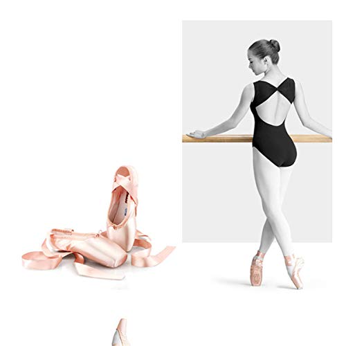 Zapatillas de Ballet para niñas/Mujeres en Color Rosa con Almohadillas para Puntera y Cintas Zapatillas de Ballet para niñas/Mujeres en Color Rosa con Almohadillas para Puntera y Cintas