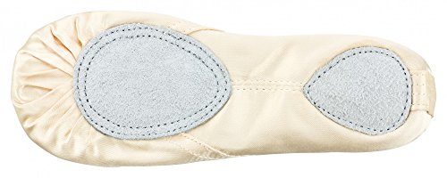 Zapatillas de Ballet - Satén, Suela Partida de Cuero - Color champán - Talla: 41