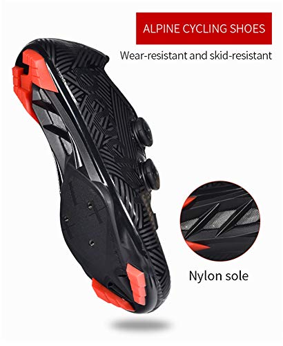 Zapatillas de Bicicleta Montaña Calzado Bicicleta Zapatos de Bicicleta Antideslizantes Transpirables para Hombres para Ciclismo Carretera de montaña 2 Colores,Black,44