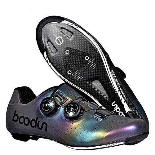 Zapatillas de Bicicleta Montaña Fibra Carbono Calzado Bicicleta Zapatos de Bicicleta Antideslizantes Transpirables para Hombres para Ciclismo Carretera de montaña,40