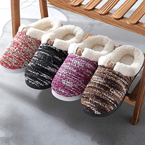 Zapatillas de casa Mujer, Forro algodón, Ultraligero cómodo y Antideslizante, Pantuflas de casa para Mujer, Negro, 40/41 EU Zapatillas de casa Mujer, Forro algodón, Ultraligero cómodo y Antideslizante, Pantuflas de casa para Mujer, Negro, 40/41 EU