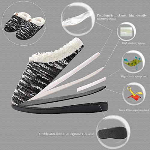 Zapatillas de casa Mujer, Forro algodón, Ultraligero cómodo y Antideslizante, Pantuflas de casa para Mujer, Negro, 40/41 EU Zapatillas de casa Mujer, Forro algodón, Ultraligero cómodo y Antideslizante, Pantuflas de casa para Mujer, Negro, 40/41 EU