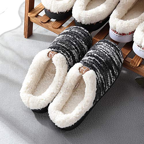 Zapatillas de casa Mujer, Forro algodón, Ultraligero cómodo y Antideslizante, Pantuflas de casa para Mujer, Negro, 40/41 EU Zapatillas de casa Mujer, Forro algodón, Ultraligero cómodo y Antideslizante, Pantuflas de casa para Mujer, Negro, 40/41 EU