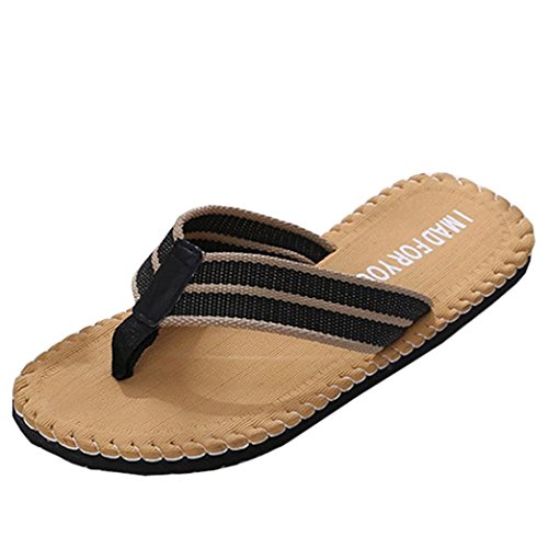 Zapatillas de Casa para Hombre Yesmile Zapatos de Verano de Hombre con Patrón del Alfabeto Chanclas de Interior o al Aire Libre Sandalias de Casa de Baño (43, marrón)