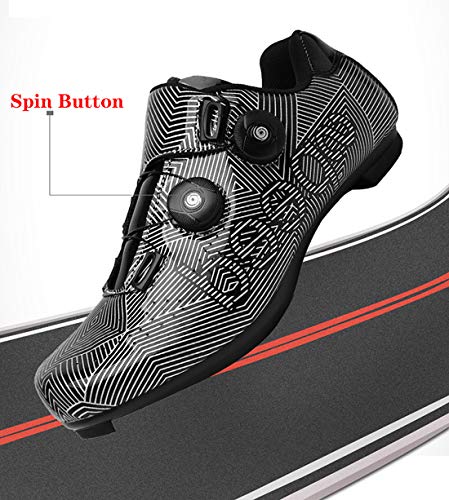 Zapatillas De Ciclismo, Zapatillas De Bicicleta De Carretera, Zapatillas De Bicicleta De Montaña Y De Ciclismo Indoor (36,Gris/Montaña)