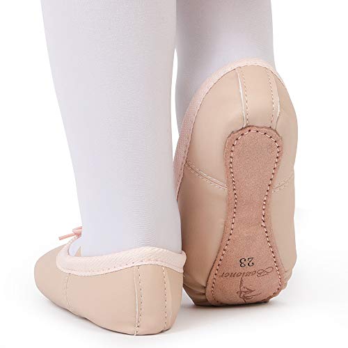 Zapatillas de Danza Cuero Zapatos de Ballet y Gimnasia Baile para Niña y Mujer Beige 32