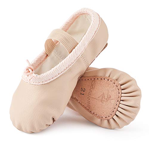 Zapatillas de Danza Cuero Zapatos de Ballet y Gimnasia Baile para Niña y Mujer Beige 32 Zapatillas de Danza Cuero Zapatos de Ballet y Gimnasia Baile para Niña y Mujer Beige 32