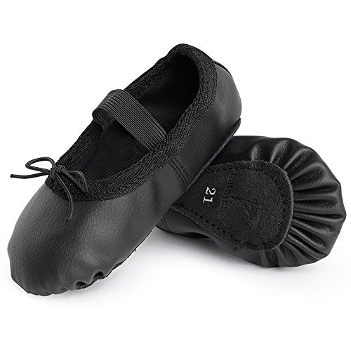 Zapatillas de Danza Cuero Zapatos de Ballet y Gimnasia Baile para Niña y Mujer Negro 30 Zapatillas de Danza Cuero Zapatos de Ballet y Gimnasia Baile para Niña y Mujer Negro 30
