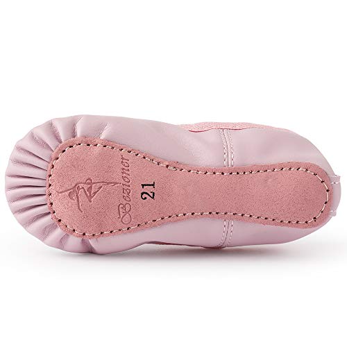 Zapatillas de Danza Cuero Zapatos de Ballet y Gimnasia Baile para Niña y Mujer Rosa 29