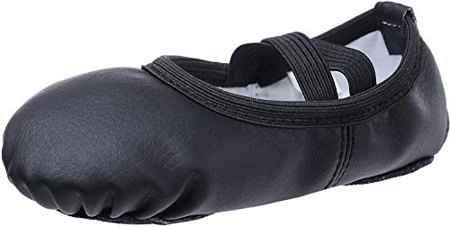 Zapatillas de Danza Cuero Zapatos Media Punta de Ballet y Gimnasia para Niña y Mujer Negro 29 Zapatillas de Danza Cuero Zapatos Media Punta de Ballet y Gimnasia para Niña y Mujer Negro 29