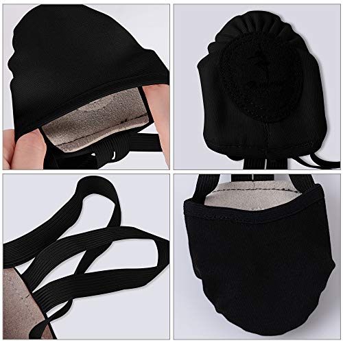 Zapatillas de Danza Zapatos Media Punta de Ballet y Gimnasia para Mujer y Niña Negro Large Zapatillas de Danza Zapatos Media Punta de Ballet y Gimnasia para Mujer y Niña Negro Large