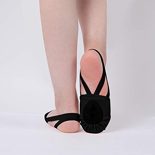 Zapatillas de Danza Zapatos Media Punta de Ballet y Gimnasia para Mujer y Niña Negro Large Zapatillas de Danza Zapatos Media Punta de Ballet y Gimnasia para Mujer y Niña Negro Large