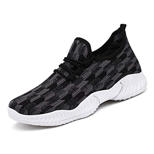 Zapatillas de Deporte Casuales de Moda para Hombre con Cordones Bajos Transpirables de Malla Tejida de Colores Mixtos de Fondo Suave Zapatillas Antideslizantes para Correr