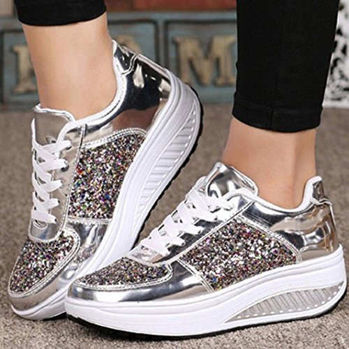 Zapatillas de deporte de mujer, Covermason Ladies Sequins Shake Sneakers