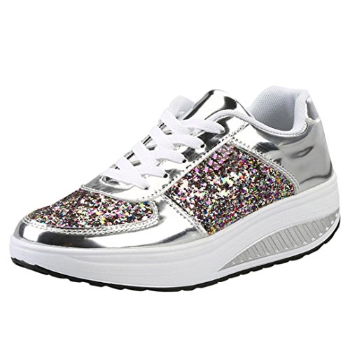 Zapatillas de deporte de mujer, Covermason Ladies Sequins Shake Sneakers