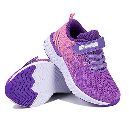 Zapatillas de Deporte para Niñas Zapatillas de Correr Zapatos para Caminar al Aire Libre(YF64-Púrpura 30EU)