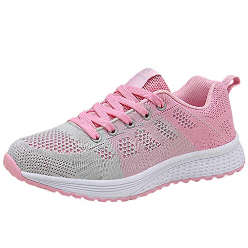 Zapatillas de Deporte Respirable para Correr Deportes Zapatos Running Cojines de Aire Calzado Mecedora Net para Estudiante Volar Zapatos Deportivas de Mujer Gimnasia Ligero Sneakers Atletismo riou