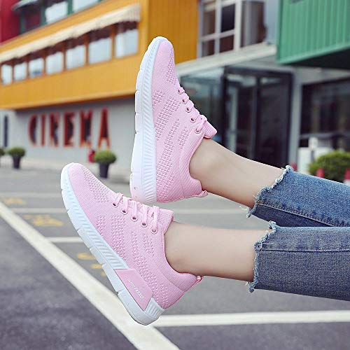 Zapatillas de Deporte Respirable para Correr Deportes Zapatos Running Cojines de Aire Calzado Mecedora Net para Estudiante Volar Zapatos Deportivas de Mujer Gimnasia Ligero Sneakers Atletismo riou