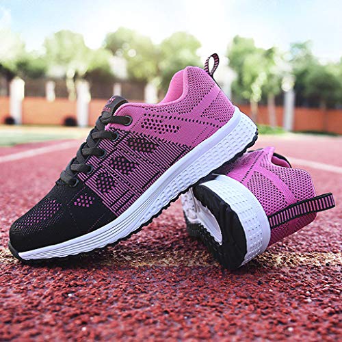 Zapatillas de Deporte Respirable para Correr Deportes Zapatos Running Cojines de Aire Calzado Mecedora Net para Estudiante Volar Zapatos Deportivas de Mujer Gimnasia Ligero Sneakers Atletismo riou