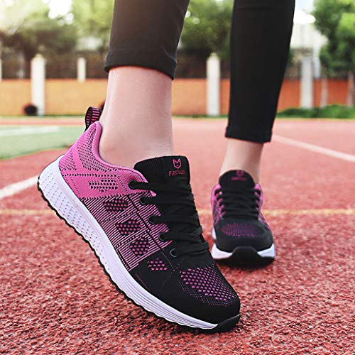 Zapatillas de Deporte Respirable para Correr Deportes Zapatos Running Cojines de Aire Calzado Mecedora Net para Estudiante Volar Zapatos Deportivas de Mujer Gimnasia Ligero Sneakers Atletismo riou