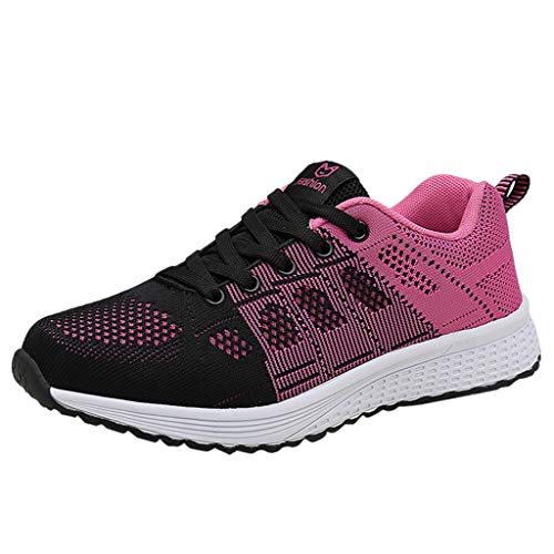 Zapatillas de Deporte Respirable para Correr Deportes Zapatos Running Cojines de Aire Calzado Mecedora Net para Estudiante Volar Zapatos Deportivas de Mujer Gimnasia Ligero Sneakers Atletismo riou