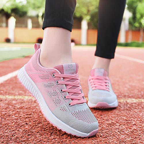 Zapatillas de Deporte Respirable para Correr Deportes Zapatos Running Cojines de Aire Calzado Mecedora Net para Estudiante Volar Zapatos Deportivas de Mujer Gimnasia Ligero Sneakers Atletismo riou